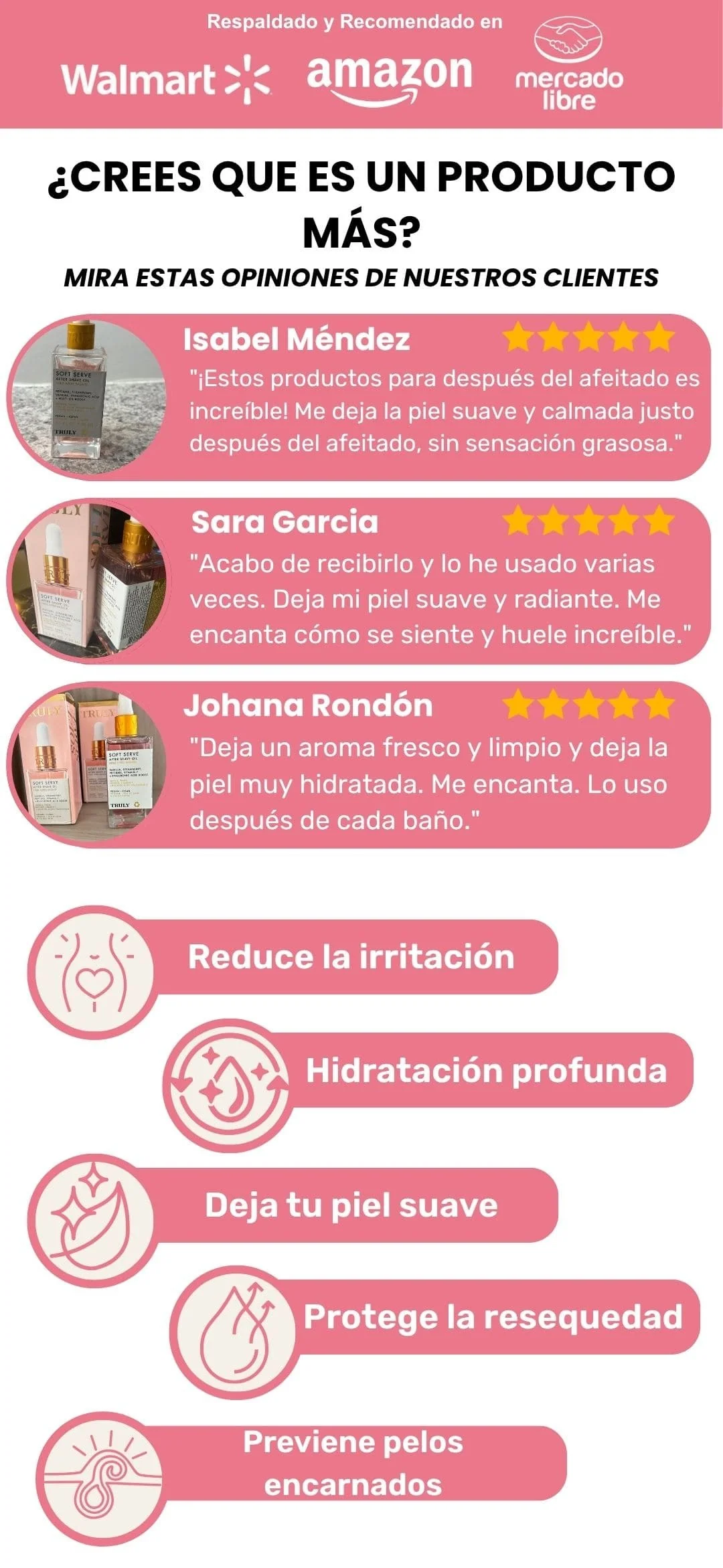 Opiniones de clientas y respaldo